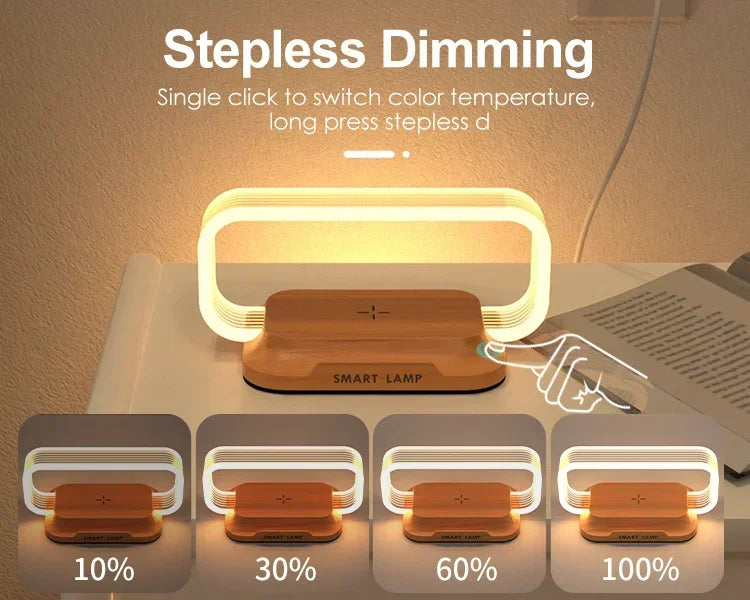 Wireless Charger with LED Night Lamp & Short-Circuit Protection