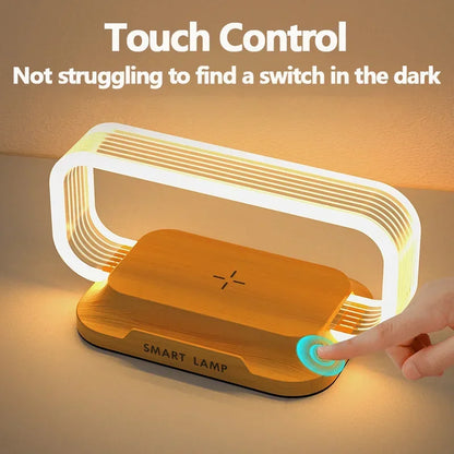 Wireless Charger with LED Night Lamp & Short-Circuit Protection