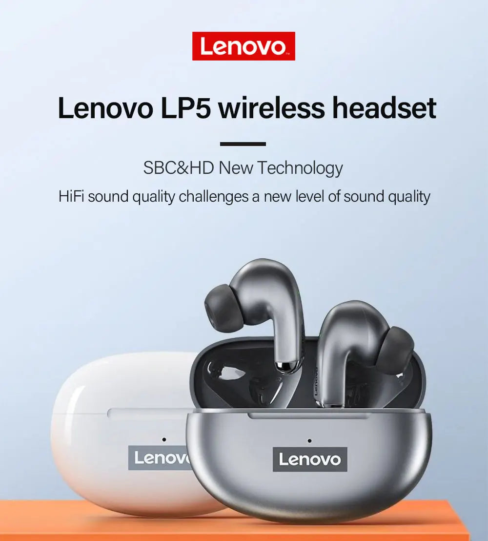 Lenovo LP5 TWS Bluetooth Earphone 9D Stereo