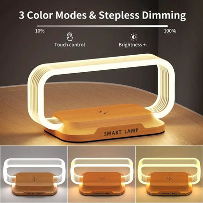 Wireless Charger with LED Night Lamp & Short-Circuit Protection
