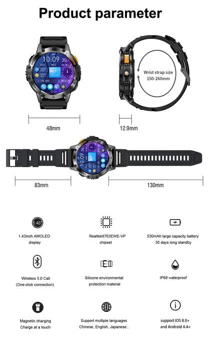 Android ios New AMOLED SmartWatch
