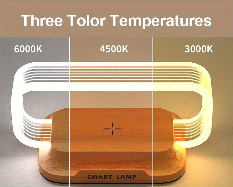 Wireless Charger with LED Night Lamp & Short-Circuit Protection